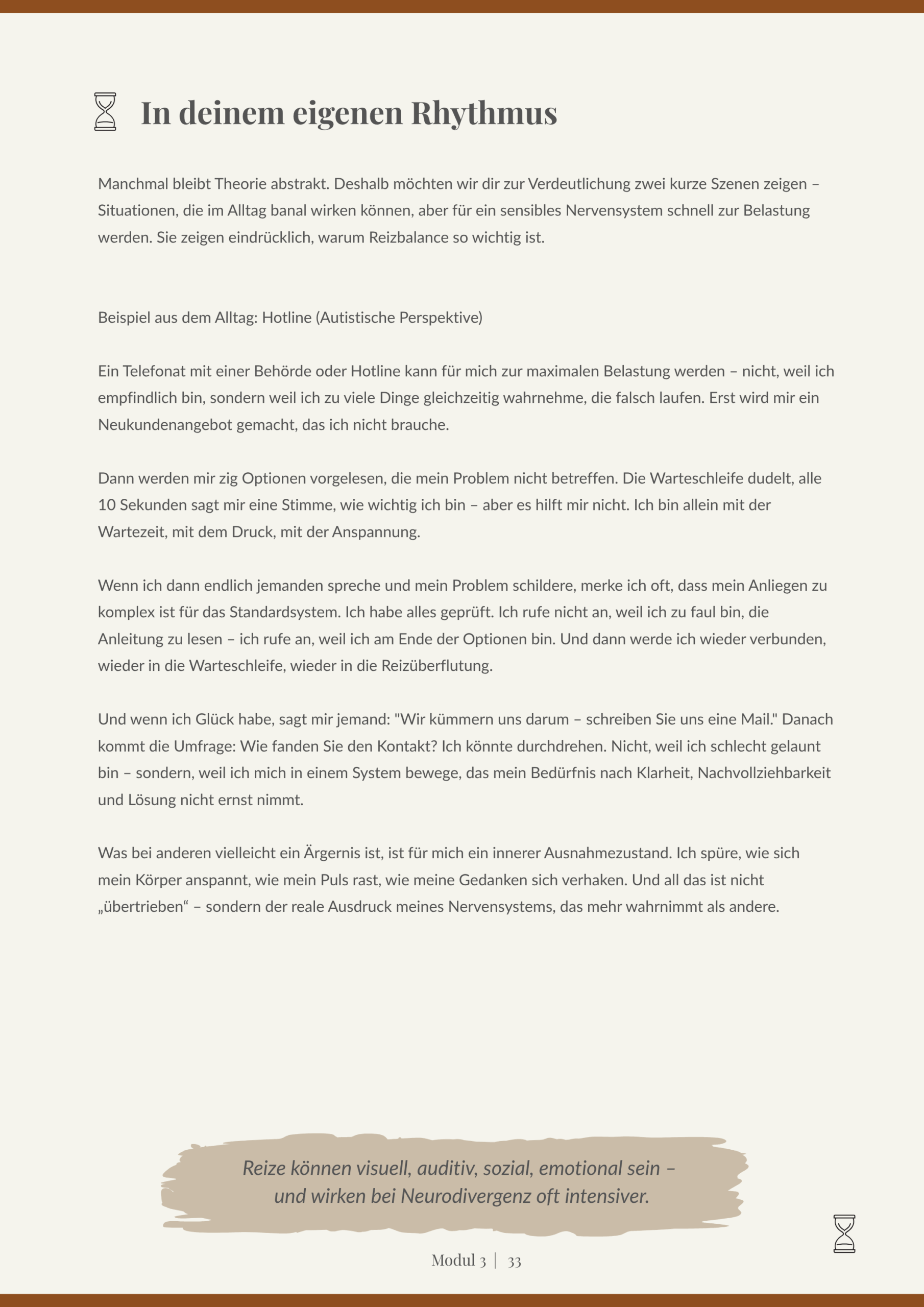 33 In deinem eigenen Rhythmus